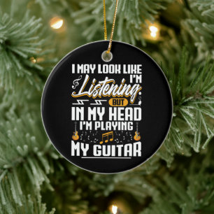 Grappig Luisteren In Mijn Hoofd Speel Ik Mijn Gita Keramisch Ornament