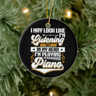 Grappig Luisteren In Mijn Hoofd Speel Ik Mijn Pian Keramisch Ornament