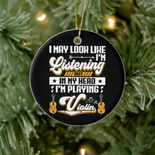 Grappig Luisteren In Mijn Hoofd Speel Ik Viool Keramisch Ornament