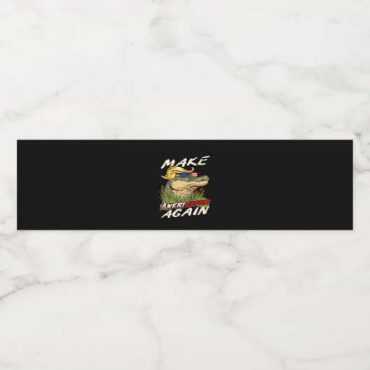 Grappig Maak Amerigator Weer Donald Parodie Amerik Waterfles Etiket (Enkel label)