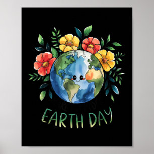 Grappig Maak Earth Day Elke Dag Schattigee Earth D Poster