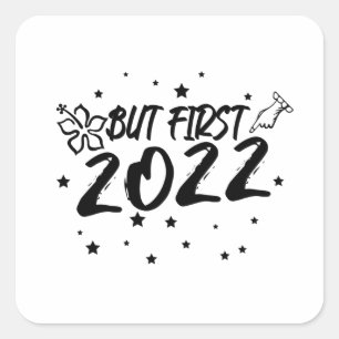Grappig, maar het eerste gelukkige nieuwe jaar 202 vierkante sticker