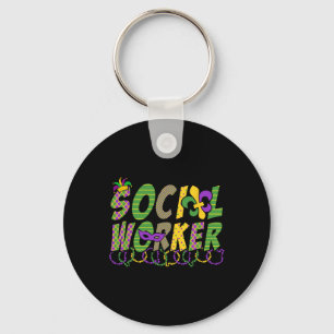 Grappig Maatschappelijk Werker Mardi Gras Shirt Fe Sleutelhanger