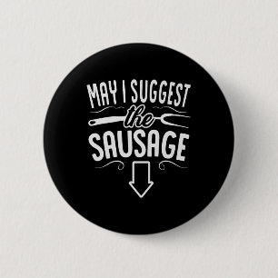 Grappig mag ik de worst bbq grill chef bar voorste ronde button 5,7 cm