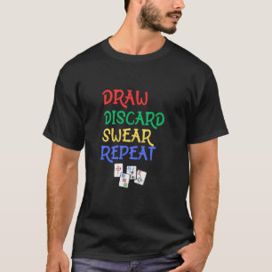 Grappig Mahjong Draw Weggooien Zweer Herhaal Mahjo T-shirt