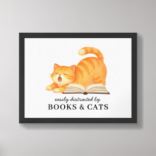 Grappig Makkelijk Afgeleid Door Boeken & Katten Poster