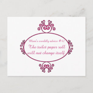 Grappig mam advies over t-shirts en cadeaus voor m briefkaart