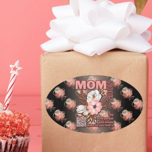 Grappig mam citaat overal afdrukken ovale sticker