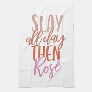 Grappig mam Life Wine Lover Girl Boss Pink Quote Theedoek