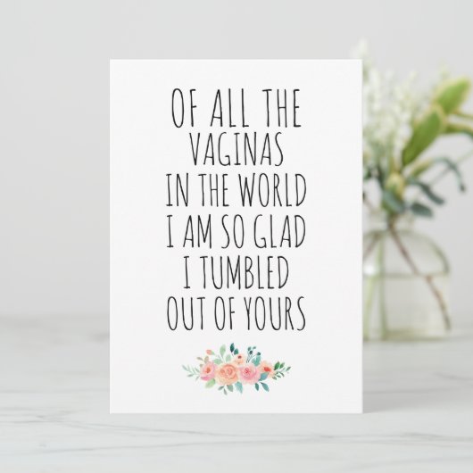 Grappig mam verjaardag Kaart van dochter bloemenpr (Staand voorkant)