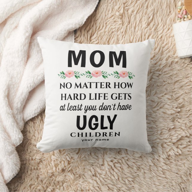 Grappig Mam waterverf Bloemen Verjaardag Kussen (Deken)