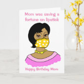 Grappig Mama Gezichtsmasker Lipstick Zwart Haar Ve Kaart (Gele Bloem)