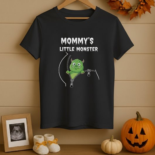 Grappig Mama Little Monster Peekaboo Zwanger T-shirt