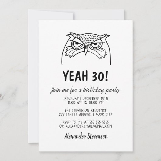 Grappig man 30e verjaardag kaart (Voorkant)