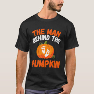 Grappig Man achter de pompoen-halloween zwangersch T-shirt