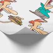 Grappig Man dat een broodje eet Cadeaupapier