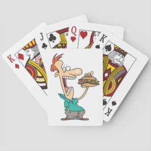 Grappig Man dat een broodje eet Pokerkaarten