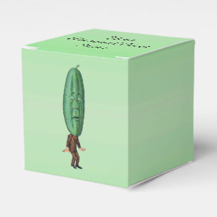 Grappig Man groot augurk hoofd bruin pak groen Bedankdoosjes