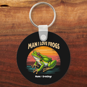 Grappig Man I Love Frogs Retro Frog Lovers Schatti Sleutelhanger