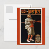 grappig man met geweer- en golfkleding briefkaart (Voorkant / Achterkant)