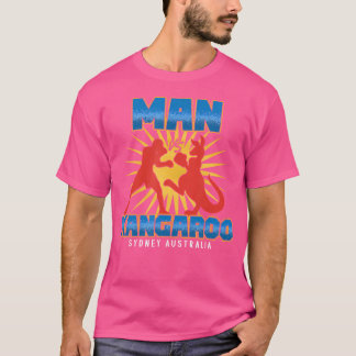 Grappig Man vs Kangaroo Sydney Australië Boxing Bo T-shirt