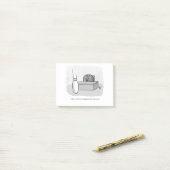 Grappig management- en leiderschapscartoonhumor post-it® notes (Op bureau)