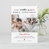 Grappig 'Manic Kerstmis'-foto Feestdagenkaart (Staand voorkant)