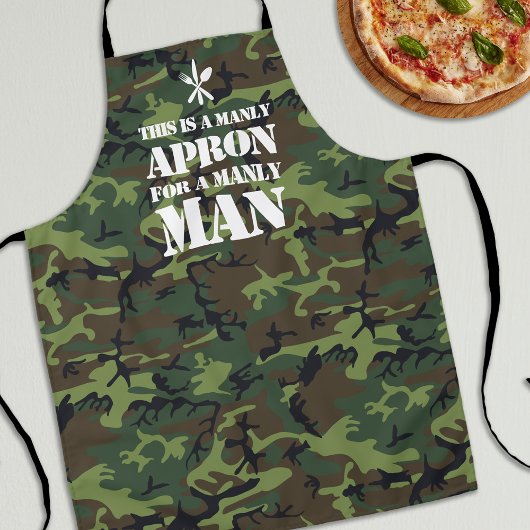 Grappig Mannelijke Camouflage Schort