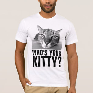 Grappig mannen CAT T-SHIRT, wie is jouw kat T-shirt