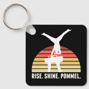 Grappig Mannen gymnastiek eet slaappommel Sleutelhanger