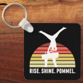 Grappig Mannen gymnastiek eet slaappommel Sleutelhanger (Voorkant)