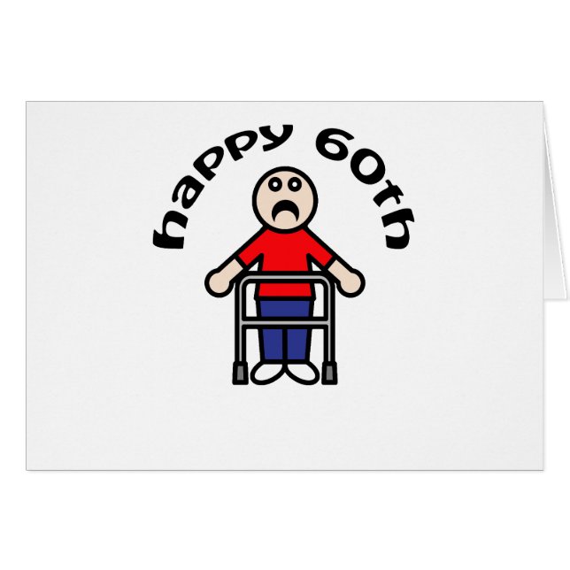 Grappig, Mannen "Happy 60th" (Voorkant Horizontaal)