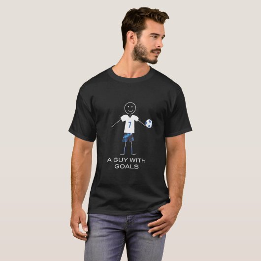 Grappig Mannen voetbal citeert een man met doelen T-shirt (Voorkant volledig)