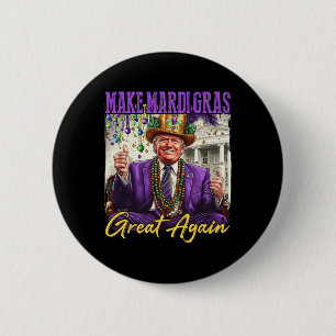 Grappig Mardi Gras Donald Trump Mardi Gras Amerika Ronde Button 5,7 Cm