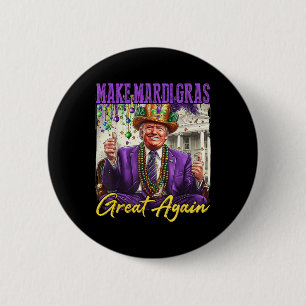 Grappig Mardi Gras Donald Trump Mardi Gras Amerika Ronde Button 5,7 Cm