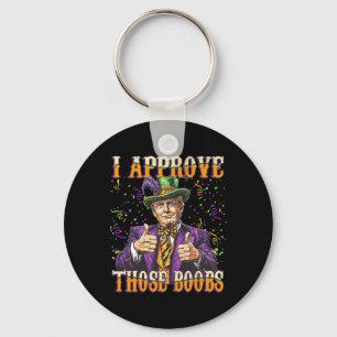 Grappig Mardi Gras USA Ik keur die borst goed Sleutelhanger