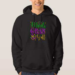Grappig Mardi Gras Y'all Carnaval Mask Viering M Hoodie