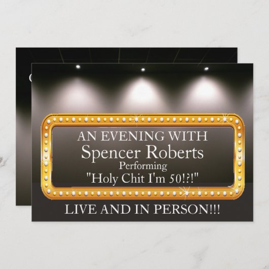 Grappig Marquee Birthday-uitnodiging. Kaart (Voorkant / Achterkant)