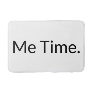Grappig me Time Quote White Black Typography Badmat