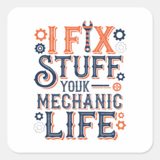 Grappig mechanisch T-shirt cadeau voor automechani Vierkante Sticker