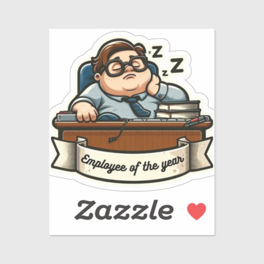 Grappig "Medewerker van het jaar" sticker- sarcasm Sticker (Vel)
