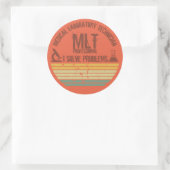 Grappig medisch lab tech mlt zonsondergang ronde sticker (Tas)
