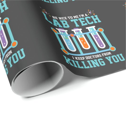 Grappig medisch labtechnicus laboratoriumtechnicus cadeaupapier (Rol Hoek)