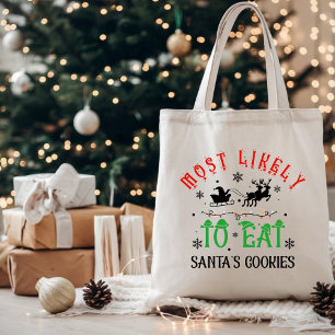 Grappig meest waarschijnlijk om Santa's koekjes te Tote Bag