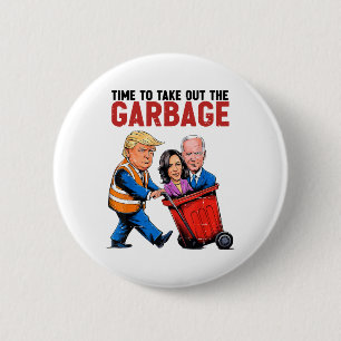 Grappig Mega Trump President 2024 Tijd om G uit te Ronde Button 5,7 Cm