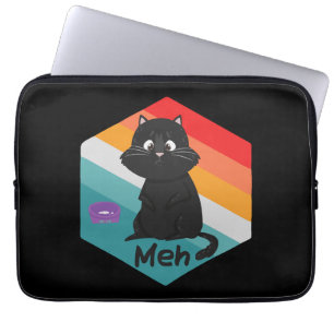 Grappig Meh Cat Gift voor Kattenliefhebbers Kitten Laptop Sleeve