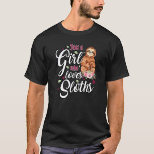 Grappig Meisje Dat Van Luiaards Houdt Dames T-shirt