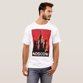 Grappig Meisje  Post Kaart Moskou T-shirt (Voorkant volledig)