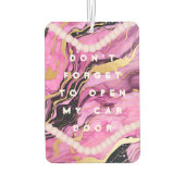 Grappig Meisje Quotes Open Deur Roze Auto Luchtverfrisser (Achterkant)