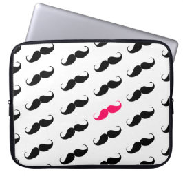 Grappig meisje roze en zwart model laptop sleeve
